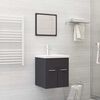 vidaXL 2 Piece Bathroom Furniture Set Grey Engineered Wood