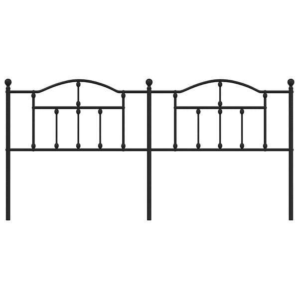 vidaXL Metal Replace Headboard Black 200 cm