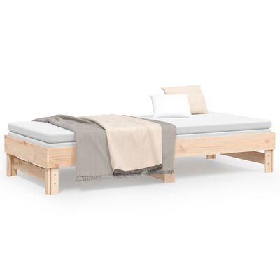 vidaXL Pull-out Day Bed 2x(90x200) cm Solid Wood Pine