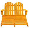 vidaXL 2-Seater Garden Adirondack Chair&Ottoman Fir Wood Orange