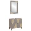 vidaXL Bathroom Cabinet Set 2 pcs Grey Solid Mango Wood