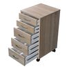 FMD Mobile 5 Drawer Cabinet Oak