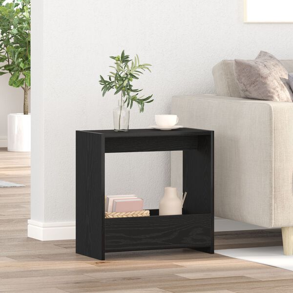 vidaXL Side Table Black Oak 50 x 26 x 50 cm Engineered Wood