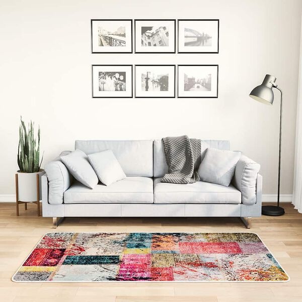 vidaXL Rug Washable Patchwork 80x150 cm Multicolour Anti Slip