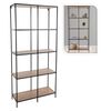 H&S Collection 4-tier Wall Rack 78x30x170 cm Natural and Black