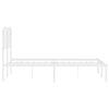 vidaXL Metal Bed Frame without Mattress with Headboard White 150x200cm