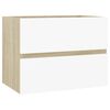 vidaXL Sink Cabinet with Built-in Basin White and Sonoma Oak Engineered Wood
