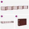 vidaXL Dog Gate with Door Foldable 10 Panels Brown 800 cm Poplar Wood