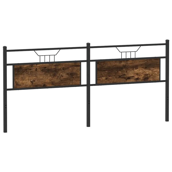 vidaXL Headboard Smoked Oak 193 cm Engineered Wood and Steel