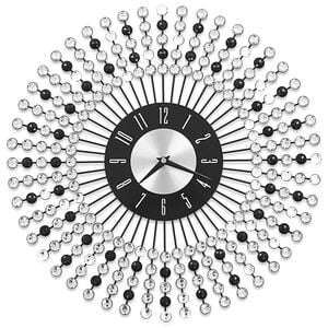 vidaXL Wall Clock Metal 43 cm Black