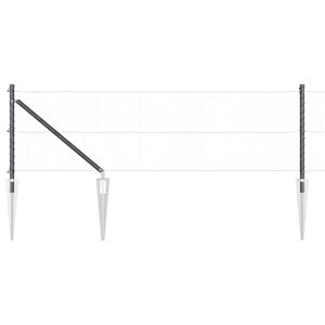 vidaXL Ground Spike Fence Post 13 pcs Grey Powder-Coated Steel
