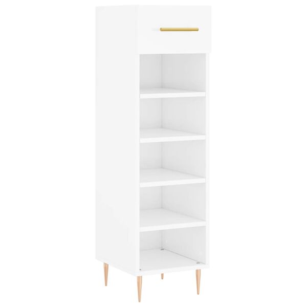 vidaXL Shoe Cabinet High Gloss White 30x35x105 cm Engineered Wood