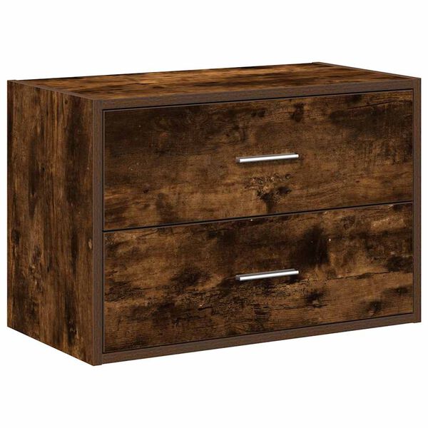vidaXL Cabinet with 2 Drawers Smoked Oak 60x31x40 cm Engineered Wood