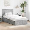 vidaXL Bed Frame with Drawer Concrete Grey 90 x 200 cm Engineered Wood