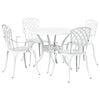 vidaXL Garden Dining Set 5 pcs White Aluminium