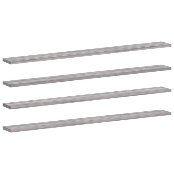 vidaXL Wall Shelves 4 pcs Grey Sonoma 100x10x1.5 cm Engineered Wood