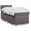 vidaXL Box Spring Bed with Mattress Grey 80x200 cm Faux Leather