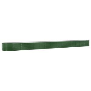 vidaXL Garden Raised Bed Galvanised Steel 620x80x36 cm Green