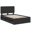 vidaXL Bed Frame with Headboard Black 135 x 190 cm Solid Pine Wood