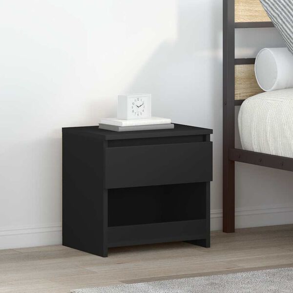 vidaXL Bedside Cabinets 2 pcs Black 40x30x39 cm Engineered Wood