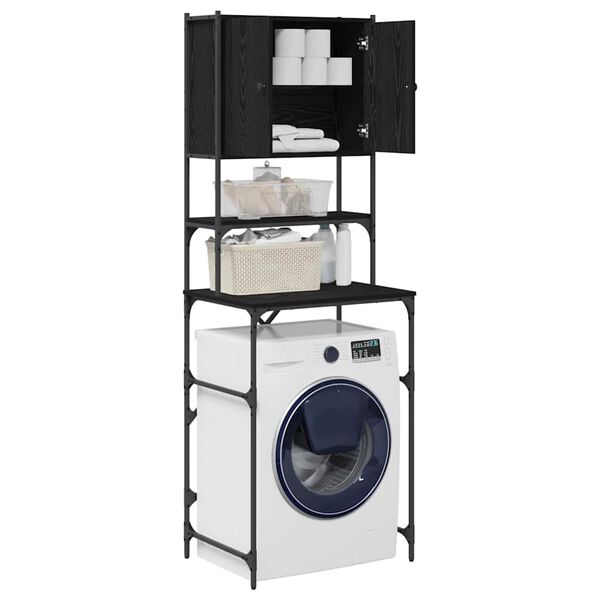 vidaXL Washing Machine Cabinet Black oak 68 x 48.5 x 194 cm