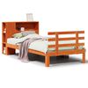 vidaXL Bookcase Bed without Mattress Wax Brown 100x200cm Solid Wood Pine