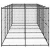 vidaXL Outdoor Dog Kennel Steel 12.1 m²