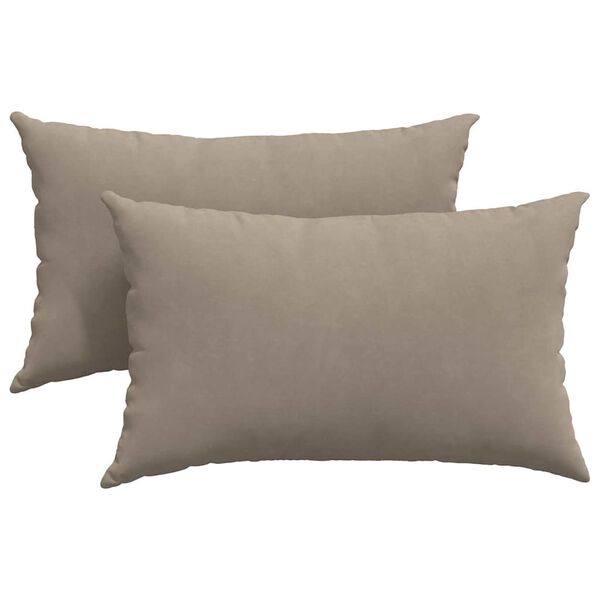 vidaXL Sofa Pillows 2 pcs Taupe 50 x 30 cm Fabric