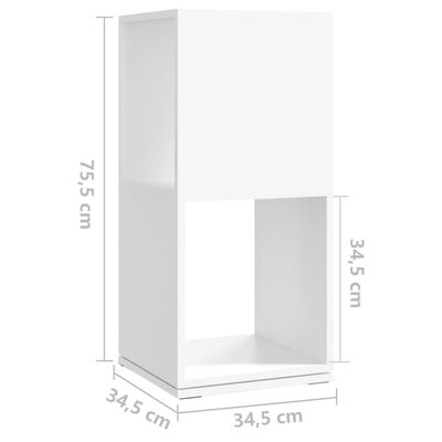 vidaXL Rotating Cabinet White 34.5x34.5x147.5 cm Engineered Wood