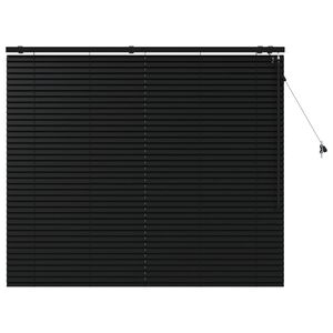 vidaXL Venetian Blind Black 145 x 130 cm 35 mm Solid Paulownia Wood