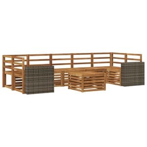 vidaXL Outdoor Sofa Set 8 pcs Natural Solid Acacia Wood
