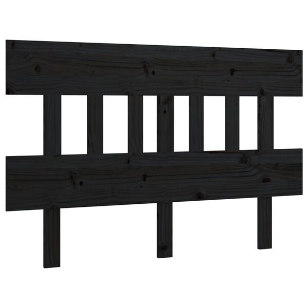 vidaXL Bed Headboard Black 123.5x3x81 cm Solid Wood Pine