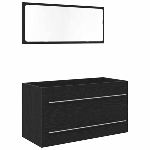 vidaXL Sink Cabinet Black Oak 90 x 45 x 1.5 cm Engineered wood