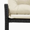 vidaXL Garden Sofa with Table and Cushions L-Shaped Black Poly Rattan