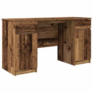 vidaXL Desk with Drawer Old wood 140 x 49 x 76 cm Engineered wood