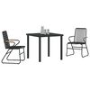vidaXL Garden Dining Set 3 pcs Black Powder-Coated Steel