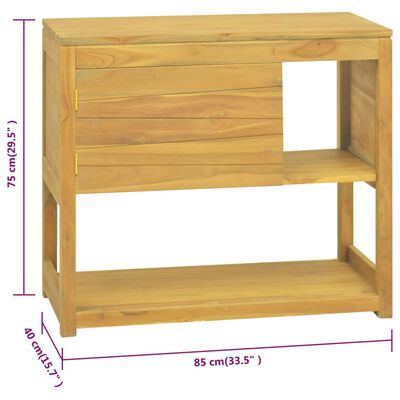 vidaXL Bathroom Cabinet 85x40x75 cm Solid Wood Teak