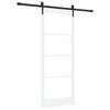 vidaXL Sliding Door White 83 x 202 cm Solid Pine Wood and Glass