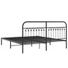 vidaXL Metal Bed Frame without Mattress with Headboard Black 183x213cm