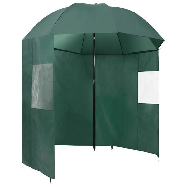 vidaXL Fishing Umbrella Green 220x185 cm