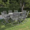 vidaXL 9 Piece Garden Dining Set Solid Acacia Wood Grey