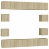 vidaXL 8 Piece TV Cabinet Set Sonoma Oak Engineered Wood