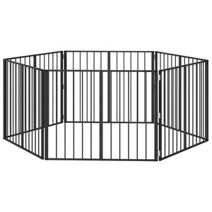 vidaXL Dog Gate 6 pcs Black 100 x 80 cm Galvanised Steel