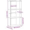 vidaXL Bookcase 3-Tier Black 60x30x120 cm Engineered Wood