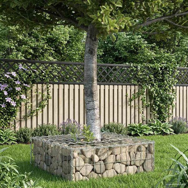 vidaXL Gabion Raised Bed Silver 60 x 60 x 20 cm Galvanised Steel