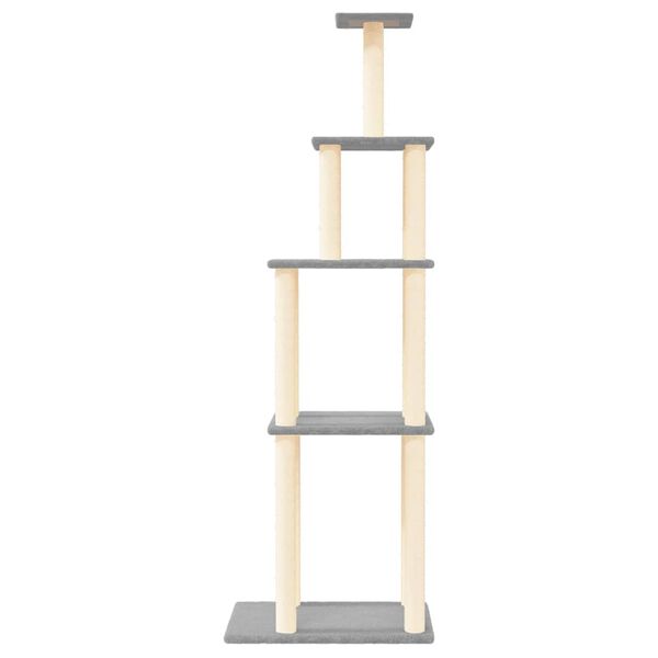 vidaXL Cat Tree with Sisal Scratching Posts Light Grey 183 cm