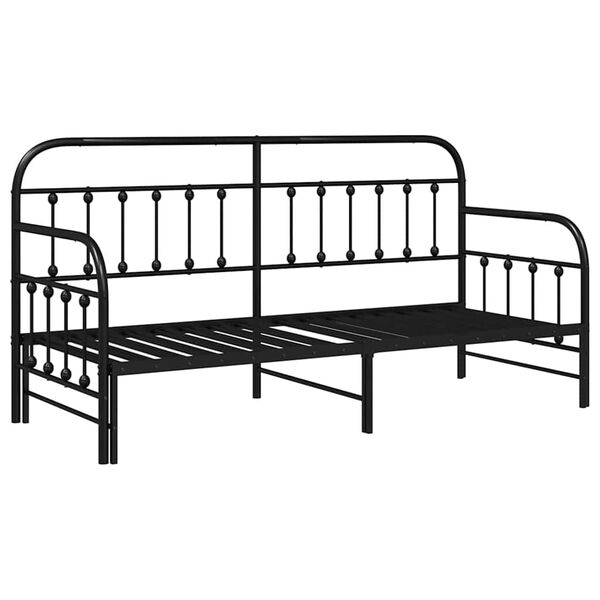 vidaXL Daybed Frame with Headboard Black 80 x 200 cm Steel