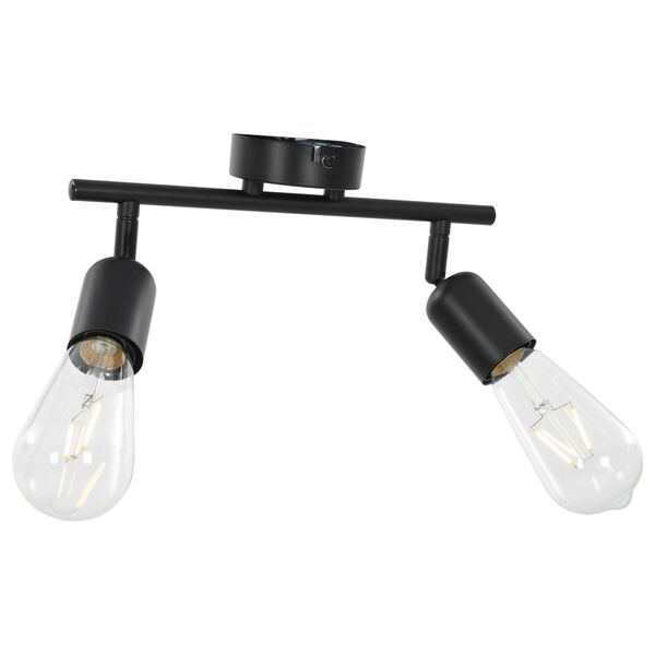 vidaXL 2-Way Spot Light with Filament Bulbs 2 W Black E27