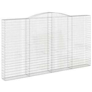 vidaXL Arched Gabion Basket 400x30x220/240 cm Galvanised Iron