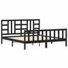 vidaXL Bed Frame without Mattress Black Solid Wood Pine
